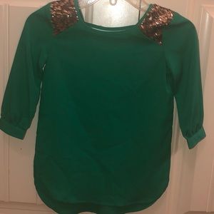 Green sequined tunic